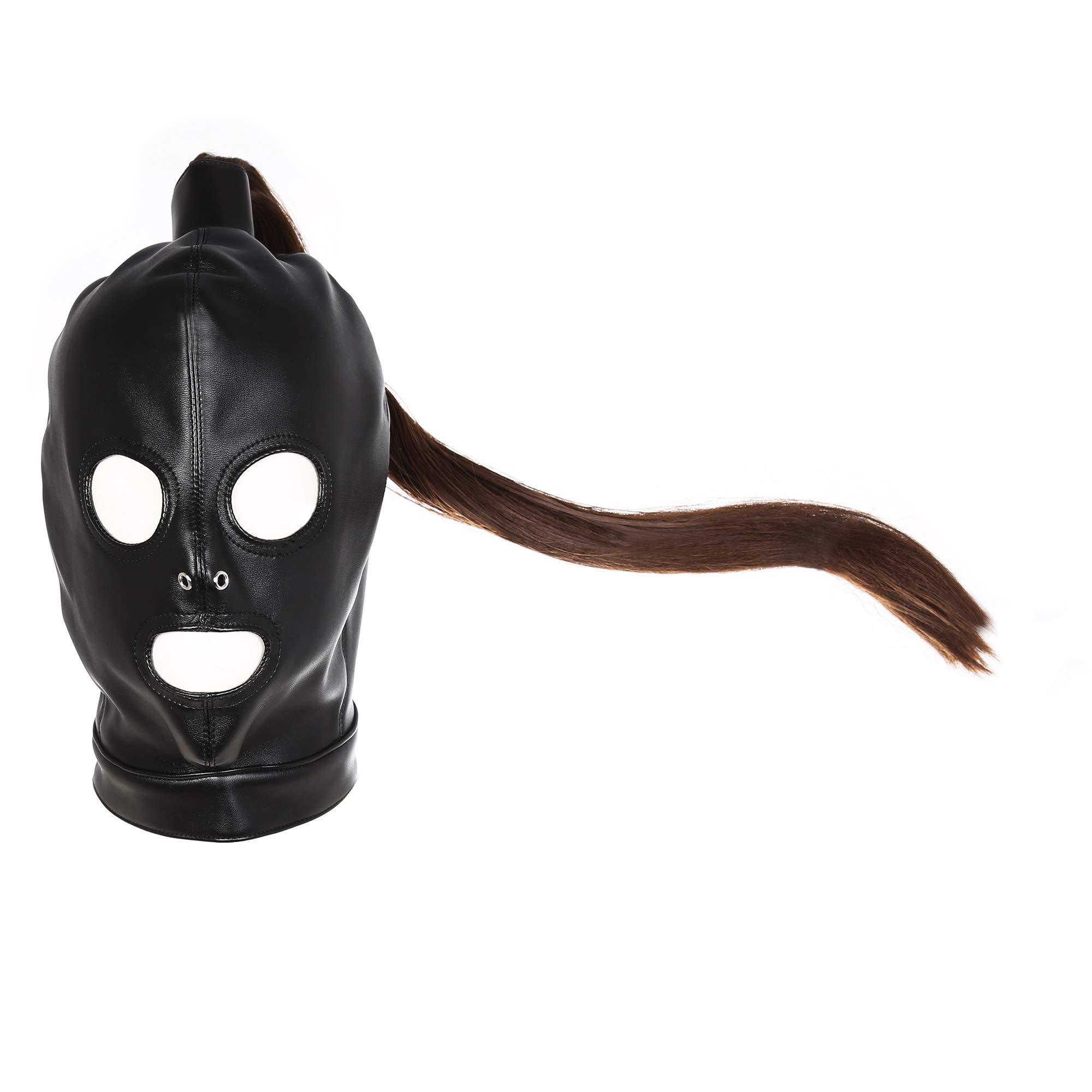 SXOVO Cagoule BDSM Masque avec Perruque Accessoires de Jeu Sexy SM pour Cosplay Esclave et Maître Fétiche Retenue et Bondage Sex Toýs pour Femme Homme Couple (für BDSM königin)