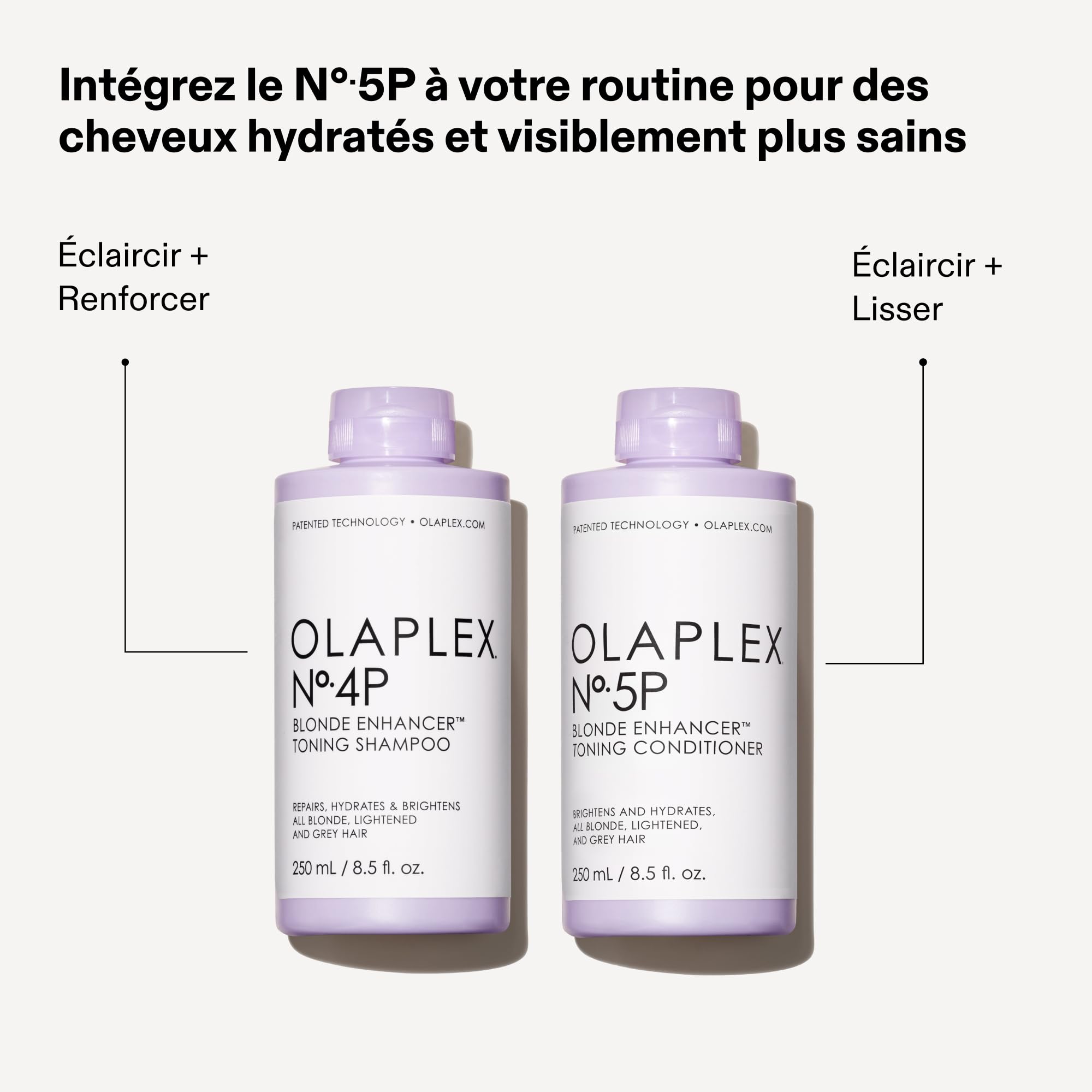 Olaplex 4P Shampoing Violet Révélateur de Blonde, Répare, Hydrate et Illumine les Cheveux Blonds, Éclaircis et Gris, Sans Sulfate, 250ml