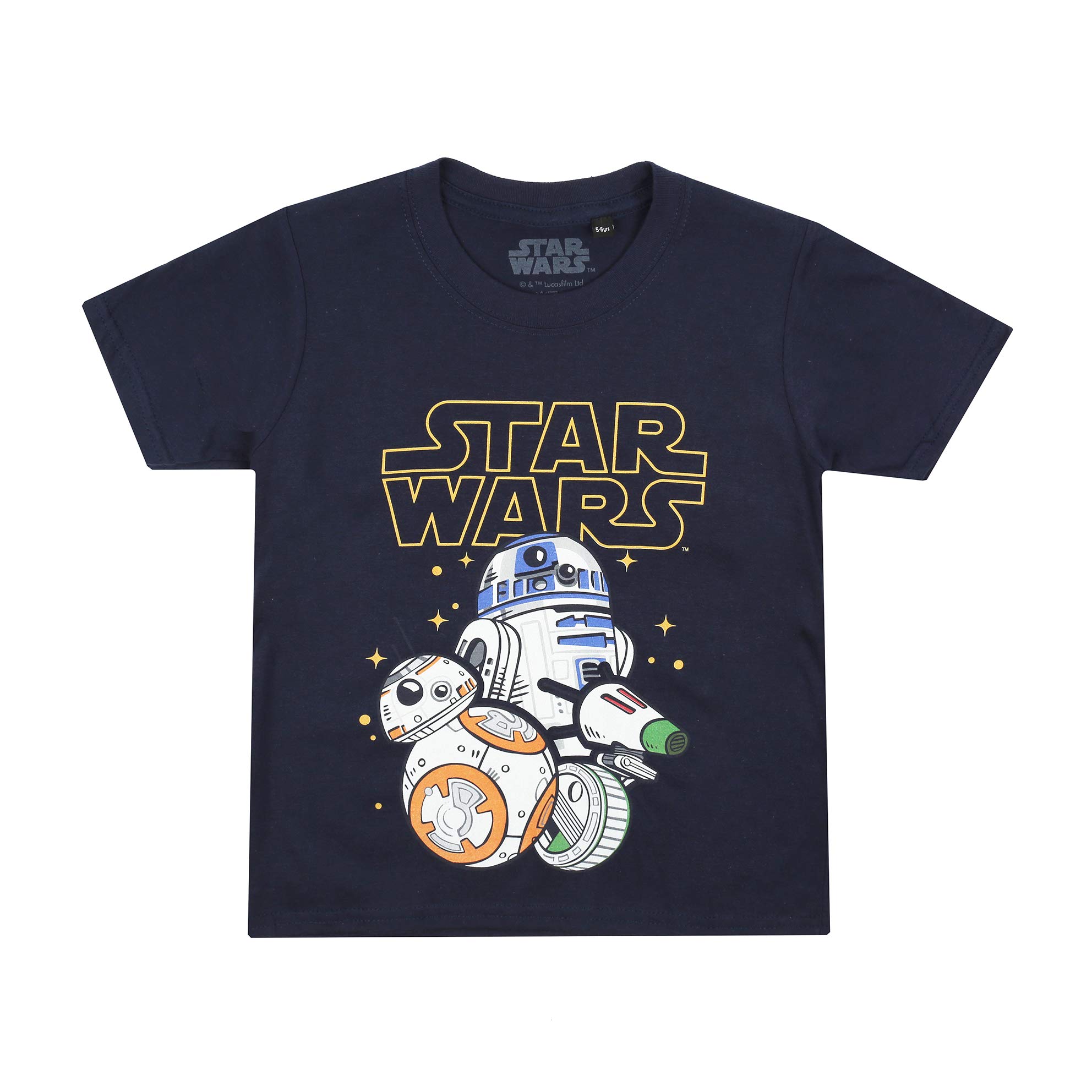 Star Wars Boys Droid Group T-Shirt, Navy, 7-8 Years