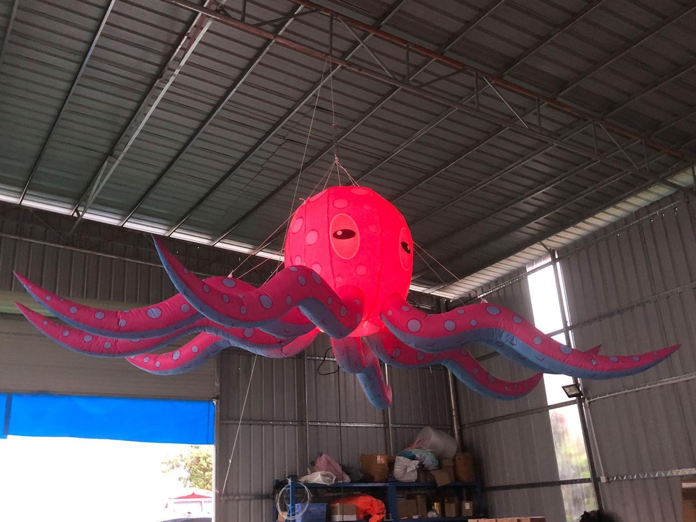 Giant Inflatable Octopus with Led Lights Hanging Ocean Sea Animal for Party Decoration 16.5ft Diax4.5ft High