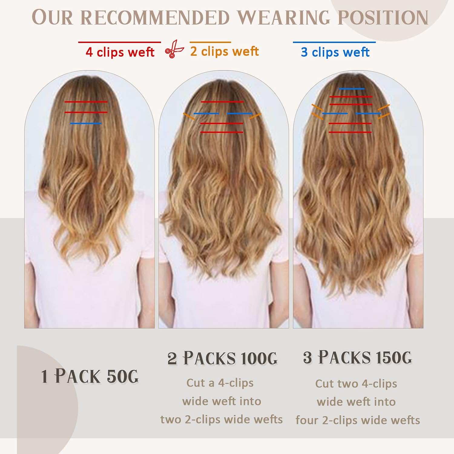 RUNATURE Clip in Hair Extensions Real Human Hair Brown 20 Inch Clip in Human Hair Extensions Remy Brown Clip in Extensions Human Hair Straight 50gram 3PCS - Image 3