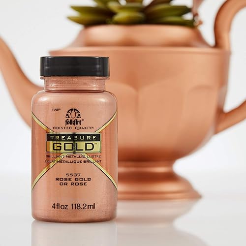 Miniatura 13 de FolkArt Treasure Gold - Pintura metálica brillante, 4 onzas, cuarzo azul (acrílico)