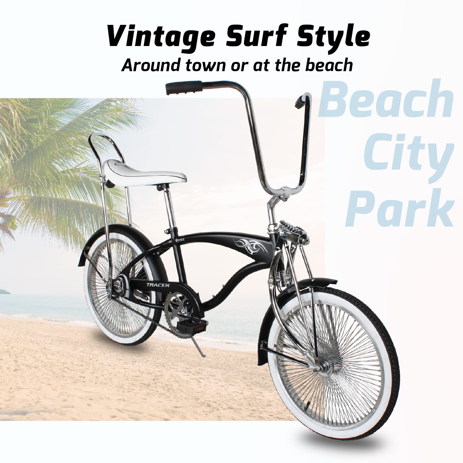 Buy Tracer Classic Beach Cruiser Bike for Adults, 20 Inch Wheels, 1.75