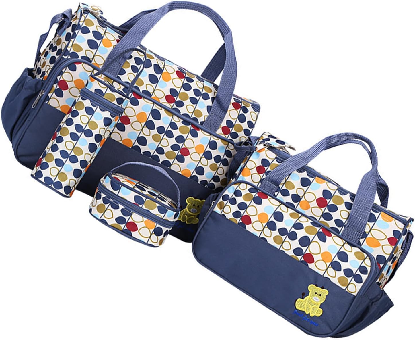 Baby Diaper Bag Include Pad Infants Essential Organiser Large Capacity & Easy Carry for Mom and Baby 5Pcs/set