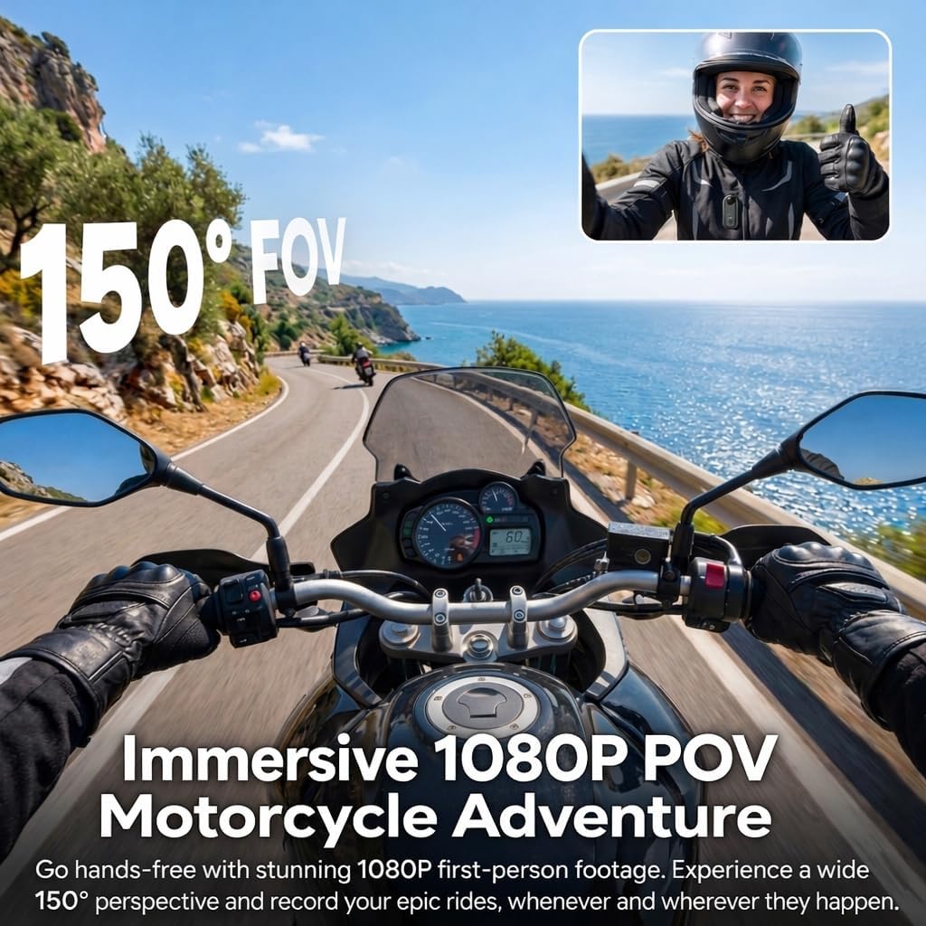 JETO 1080P HD Mini Body Camera, Wearable Camera with 360°Rotatable Clip & Magnetic Clip, 150° Wide Angle, Waterproof Case,Portable Wearable Action Cam for Travel