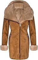 Vista 1 de Abrigo de piel de oveja oveja con capucha para mujer