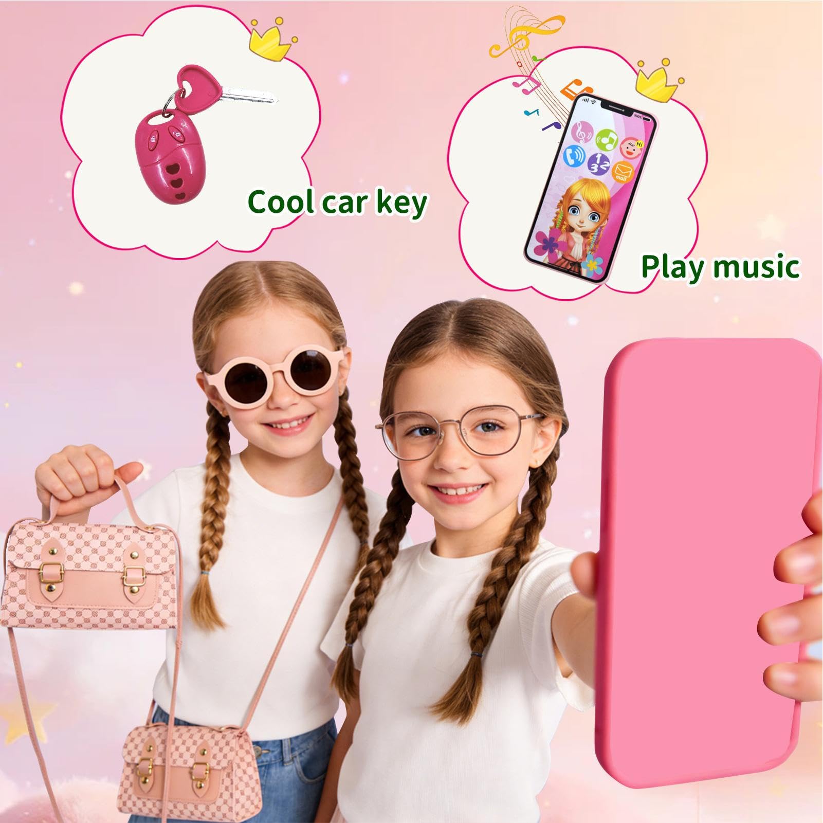 Scatola di trucco giocoso per bambini Borsa da principessa portatile per