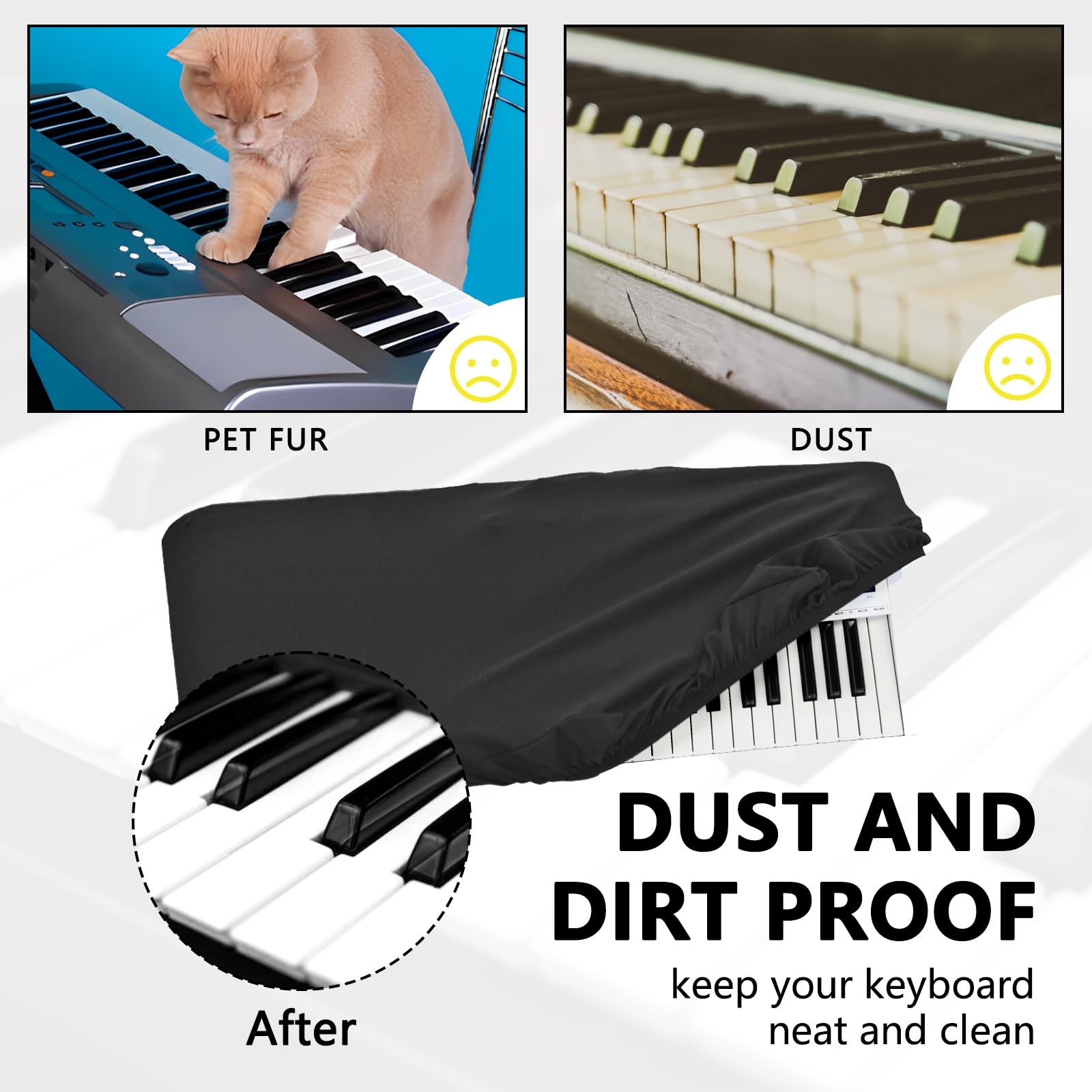 Musiin 49 Keys Keyboard Cover Compatible with Arturia KeyLab 49 Mkll,Essential 49 and Roland Keyboard A-500 PRO MIDI Controller Chinlon Anti-scratch Tailored Design protect - Image 4