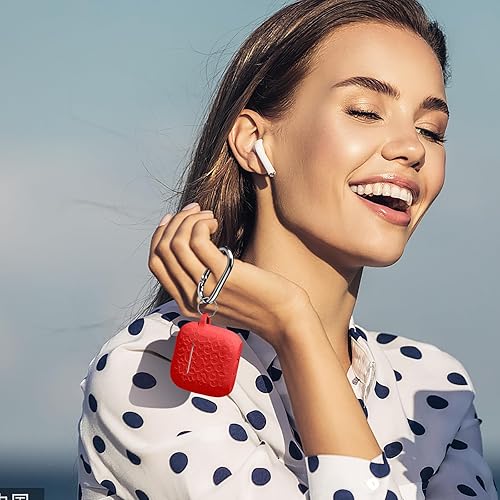 Vista 58 de Funda para Airpods de 2ª y 1ª, silicona suave, leopardo, compatible con Apple AirPods de 2ª/1ª generación de carga con llavero, a prueba de golpes