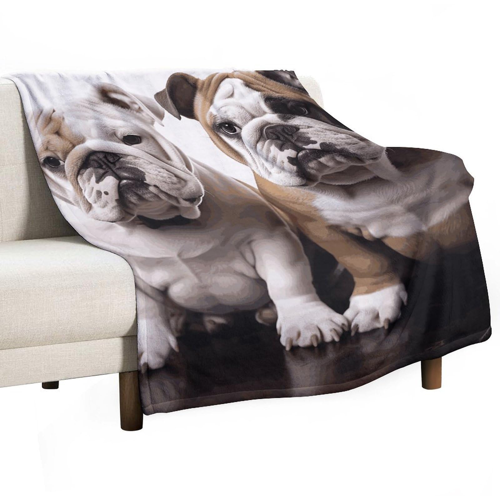 Couverture en flanelle bouledogue pour des soirées cocooning