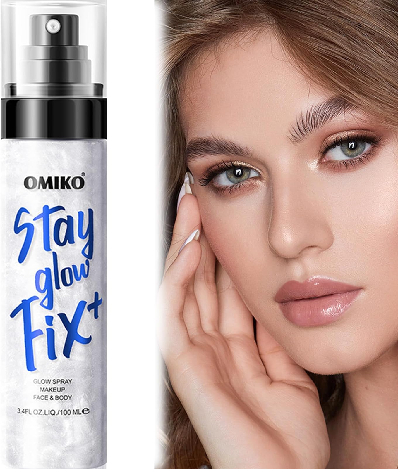 KASTWAVEHydrating Glow Face Setting Spray – Illuminating Mist for Lasting Makeup, Oil Control, Lightweight & Refreshing Finish, Silver - 100 ML