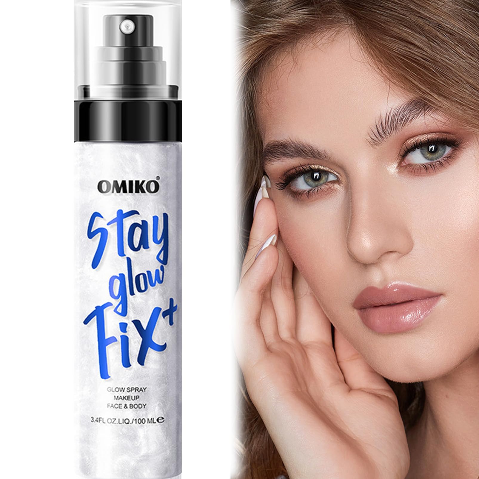 KASTWAVEHydrating Glow Face Setting Spray – Illuminating Mist for Lasting Makeup, Oil Control, Lightweight & Refreshing Finish, Silver - 100 ML