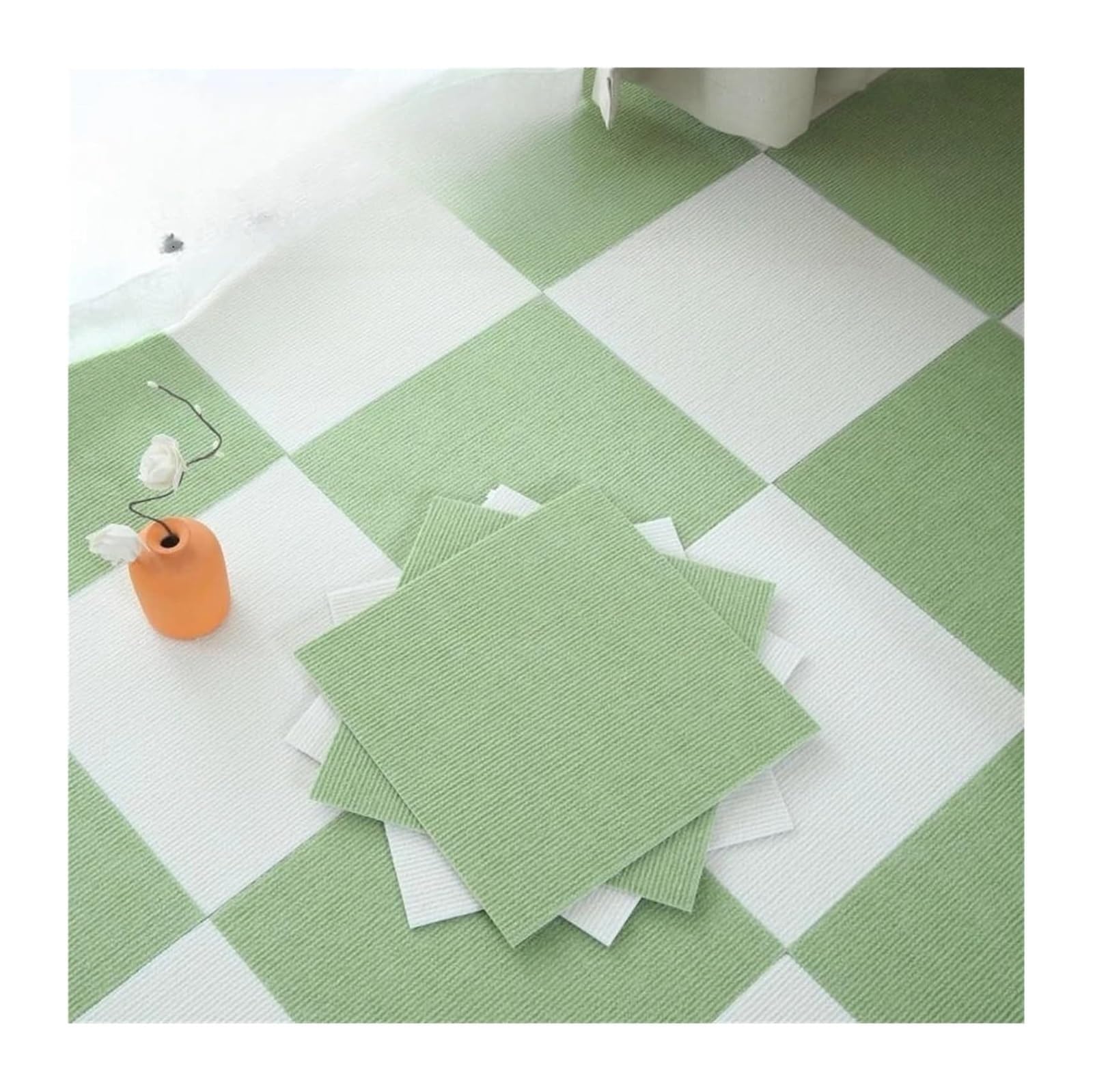 Dalles de moquette autocollantes, Dalles De Moquette Auto-adhésives 30x30cm, Paquet 4 À 32 Pièces Multicolores(White and Dark Gray,30x30cm 12pcs)