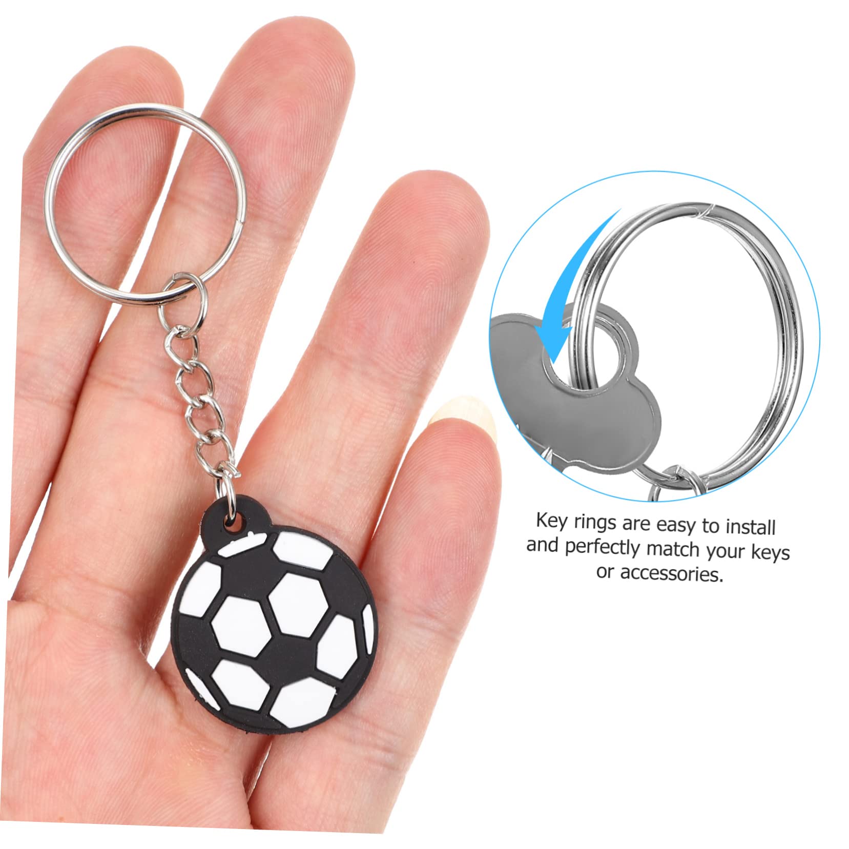 Toddmomy Fußball Schlüsselanhänger Pvc Soft Touch Sportliche Fußball Anhänger Mit Metallring Für Auto Und Rucksackschlüssel Leicht Und Strapazierfähig