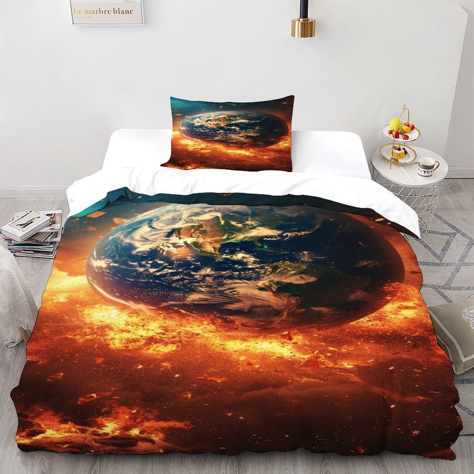 Housse de couette 135x200cm infroissable entretien facile single