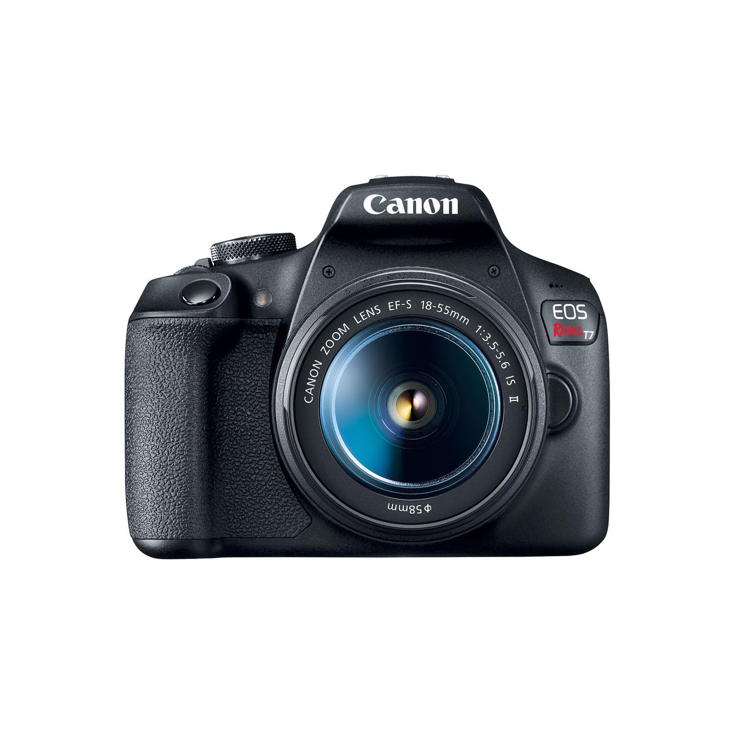 Canon EOS Rebel T7 / EOS 2000D 24MP DSLR Camera w/EF-S 18-55mm and 75-300mm Lens + LED Light + 64GB Memory + Filters + Case + Tripod + Grips + Hood, and More (26pc Bundle) (Renewed)