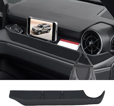 Co-Pilot Console Storage Box Suitable for 2024-2027 Toyota Land Cruiser 250 | 1958 Prado Silicone Anti-Skid Interior Tray Organizer Mobile Phone Bracket refit Accessories Co-Pilot Black
