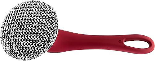 Miniatura 7 de Cepillo limpiador de hierro fundido con mango largo, cepillo de acero inoxidable 316, cepillo de limpieza de malla de cadena de 0.118 in, esponja de