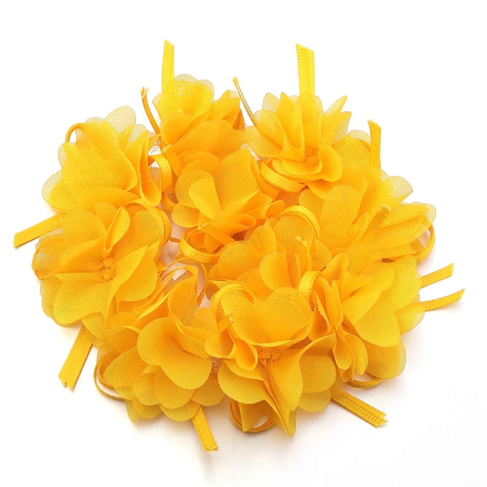 Wtaxbh Color01 Iron On Patches 50Pcs 5Cm Flower Chiffon Cluster Flowers For Wedding Dress Bridal Fabric Lace Trim Diy Sewing(Color01)