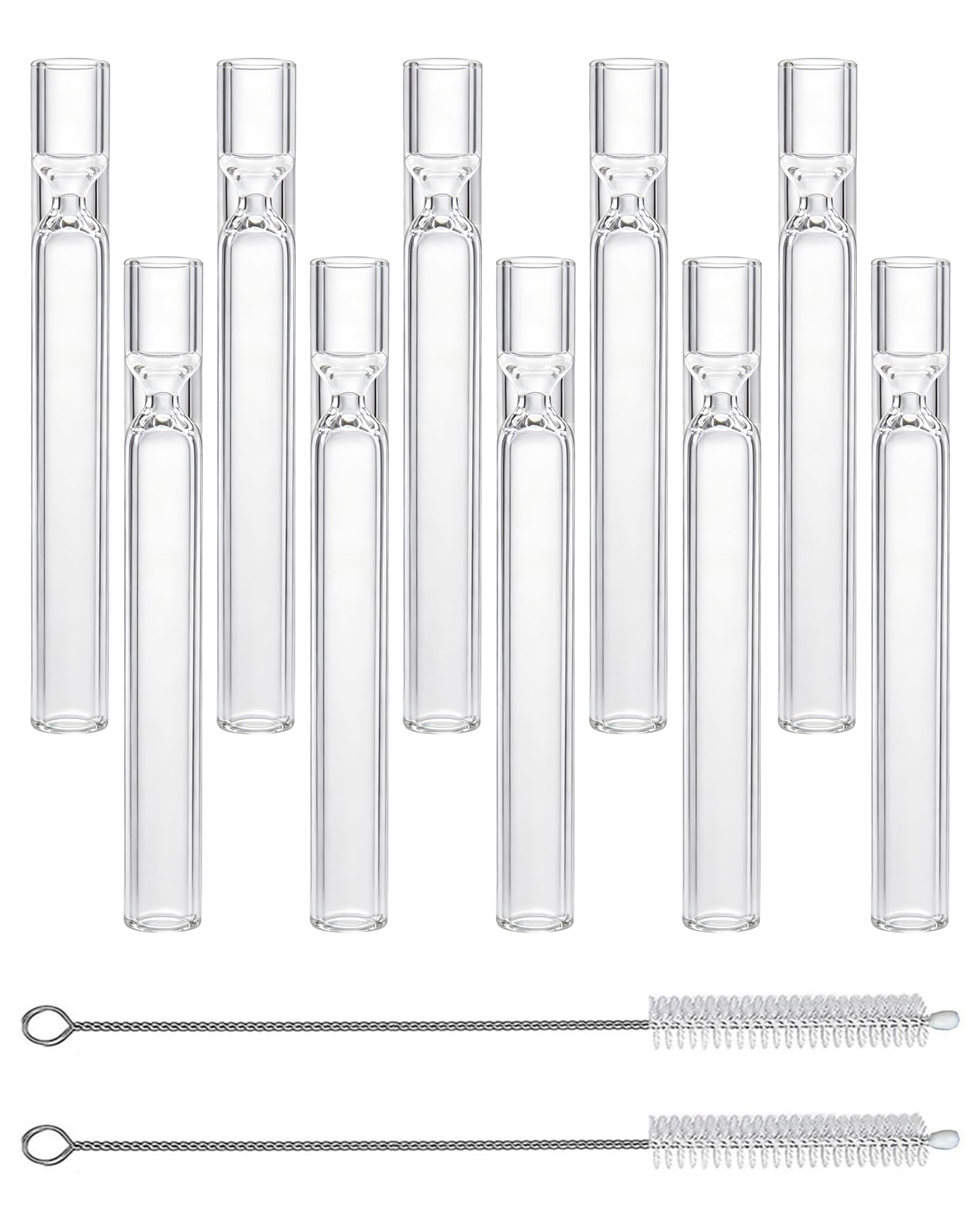 10 Pcs Borosilicate Glass Tubes 4 Inch (10 cm), Thick Glass Blowing Tubes, 2mm Wall Heat Resistant for Lab Experiments DIY Projects Industrial Use, Acid Alkali Resistant, Transparent