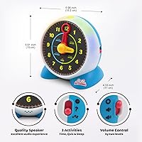 Vista 3 de BEST LEARNING Learning Clock - Educational Talking Learn to Tell Time Teaching Toy with Quiz and Music Sleep Mode - Toddlers & Kids Ages 3, 4, 5, 6