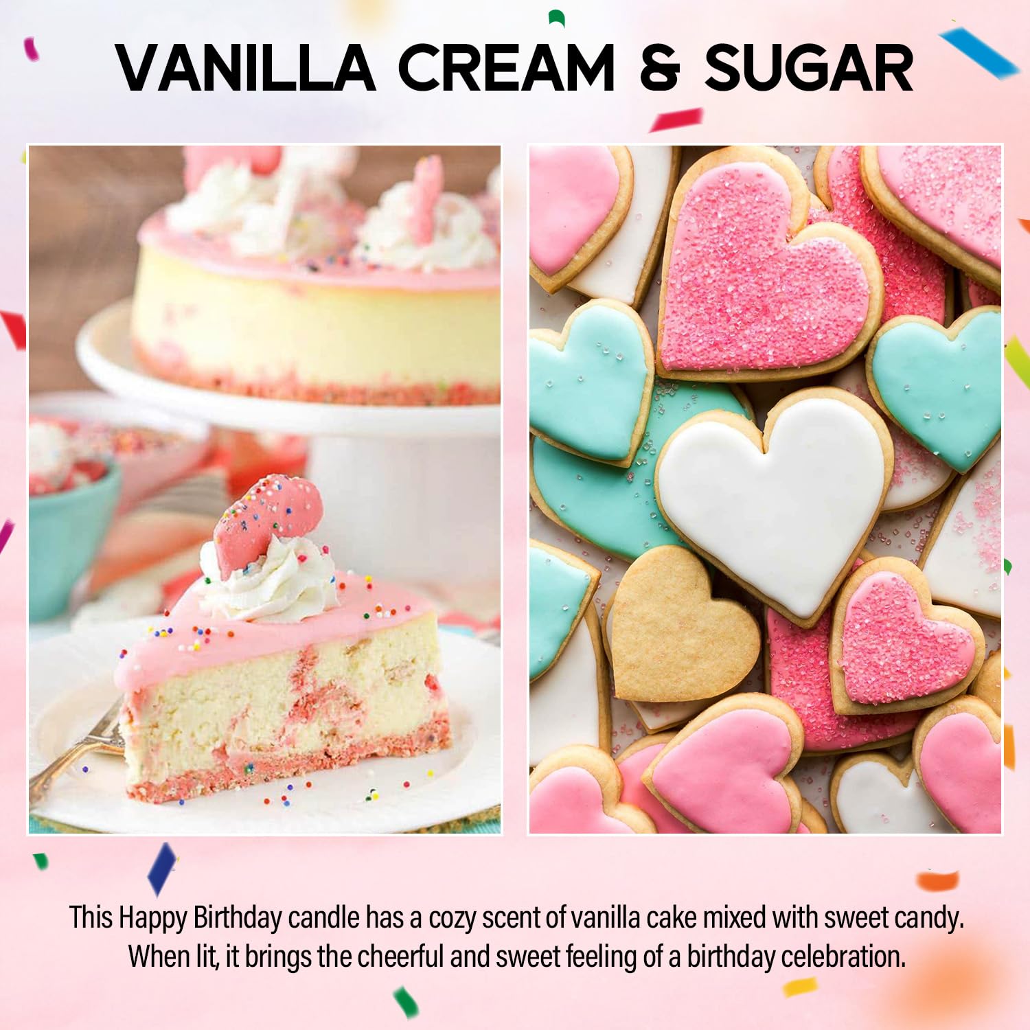 VEGISHINE Birthday Candles - 9 oz Happy Birthday Candle with Vanilla Birthday Cake Scent, Gifts for Women & Men, Friendship Ideas