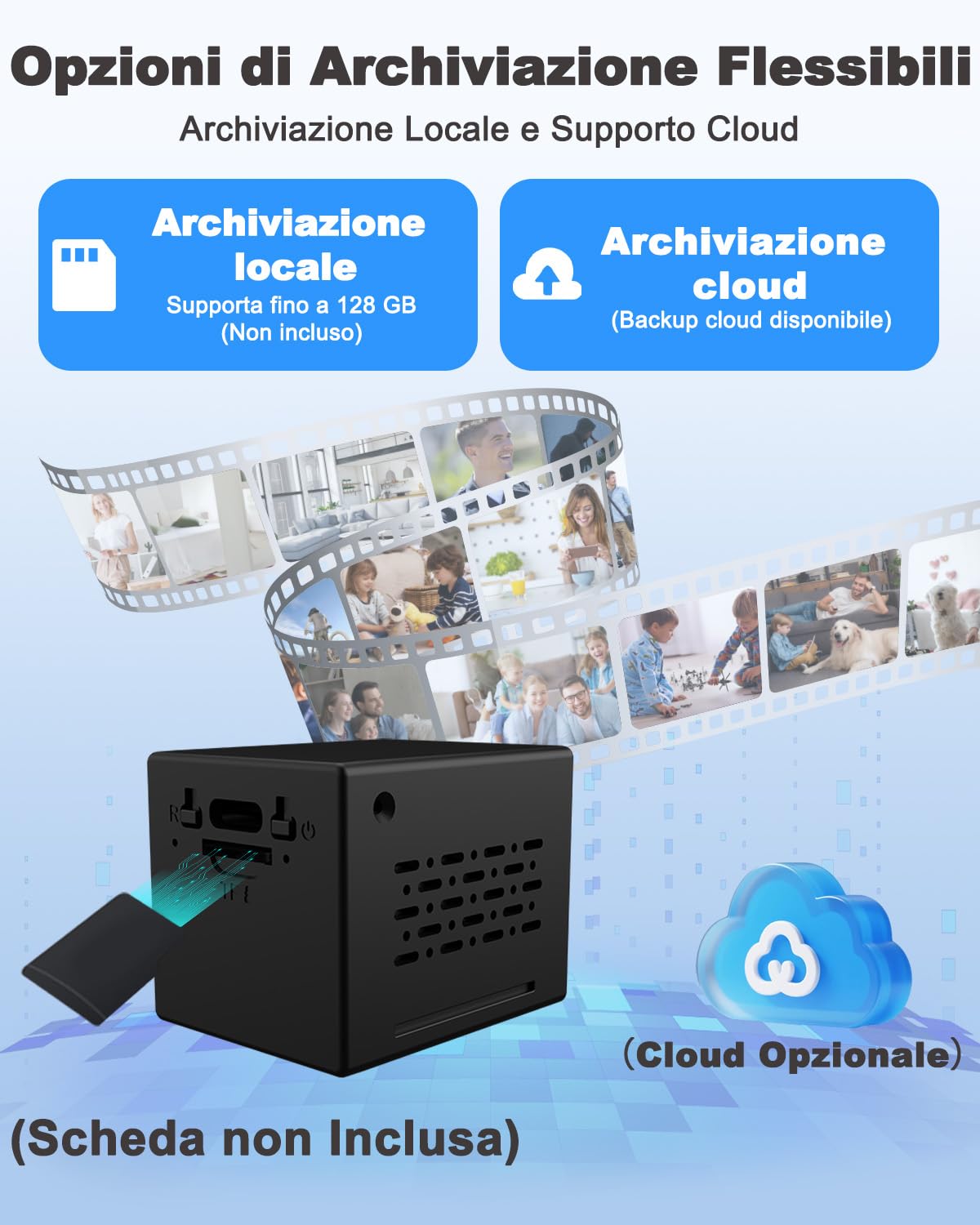 Mini Telecamera Spia Nascosta, 4K FHD Telecamera Spia con Visione Notturna e Rilevamento Movimento, Microcamera Spia con Batteria 2000mAh, Mini Telecamera Wifi/Senza Wifi, Spy Cam per Interno Estern