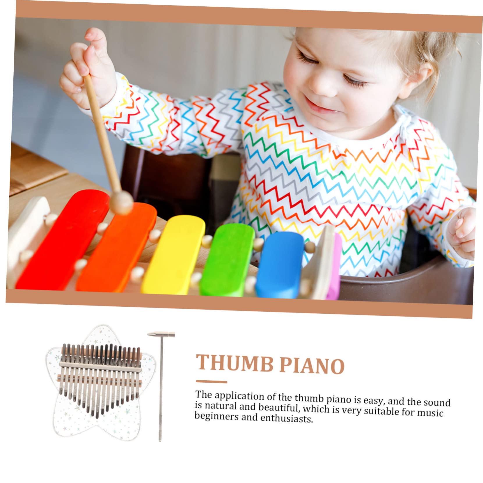 Toyvian 1 Zestaw Kalimba Kciuk Instrumenty Dla Dzieci Fortepian Palec Cyfrowa Klawiatura Instrument Mini Klawiatura Fortepian Kontroler Elektryczny Pianina Muzyczne Ukulele Klawiatury