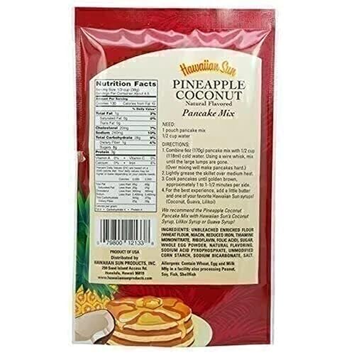 Vista 2 de Hawaiian Sun Mezcla de panqueques de piña y coco, 6 onzas (paquete de 3)