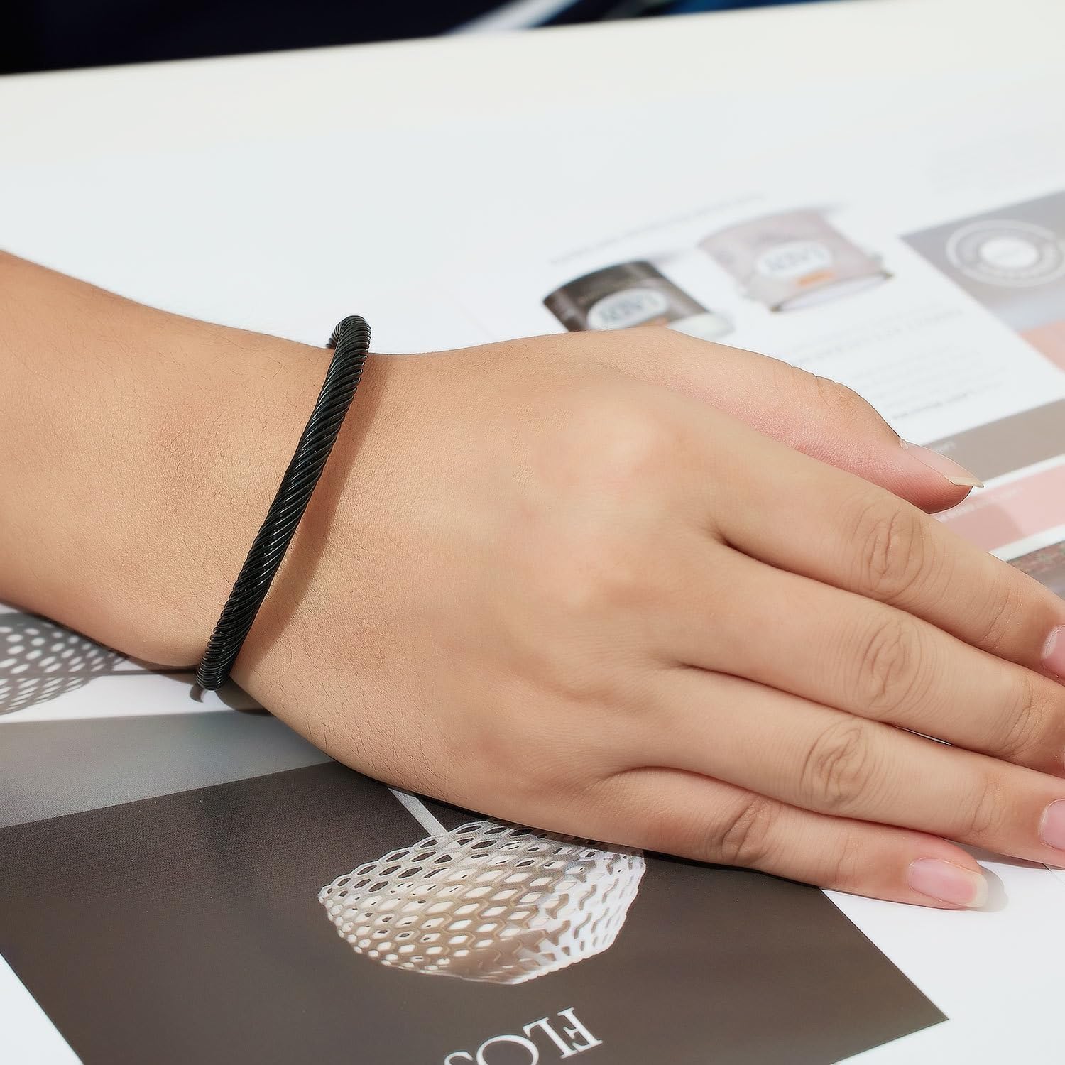 Stainless Steel Twisted Cable Wire Bracelets Adjustable Open Cuff Bangle Bracelet Vintage Jewelry Gift for Women - Image 3