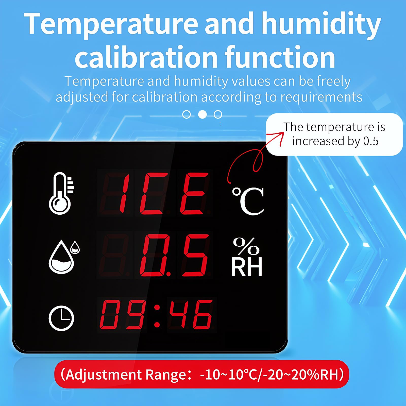 Mengshen Higrómetro Industrial con Alarma Reloj Calibrado y sensor de alta Precisión Laboratorios Almacenes Ggranjas y Hospitales Con Monitor Temperatura y Humedad