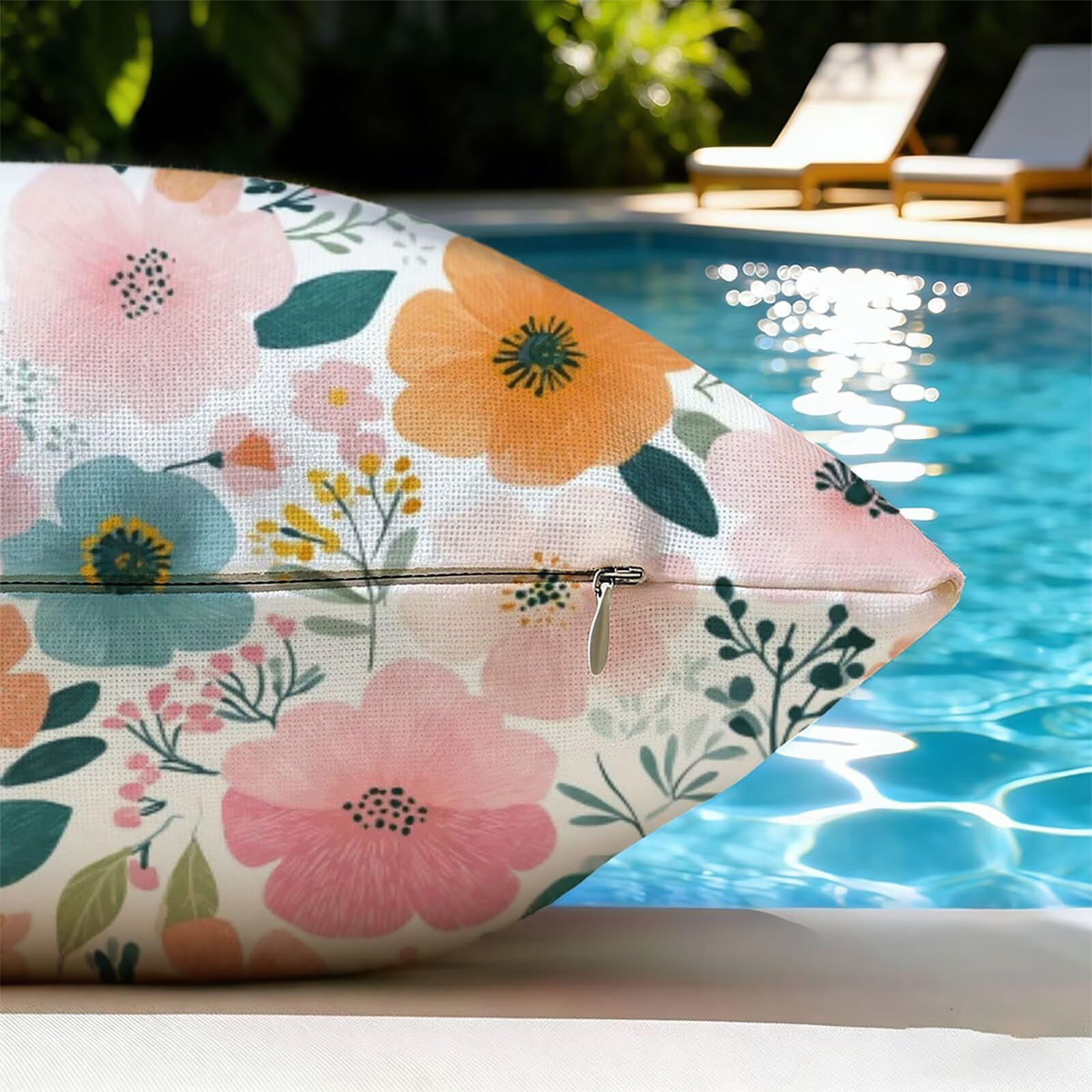 Générique Housse de Coussin Canapé Rose 80x80cm Exterieur Impermeable Flower Taie d'oreiller Décoratif Aesthetic Housse Coussin Decoration pour Chambre Sofa Jardin Balcon Terrasse Lot de 2. P-5220