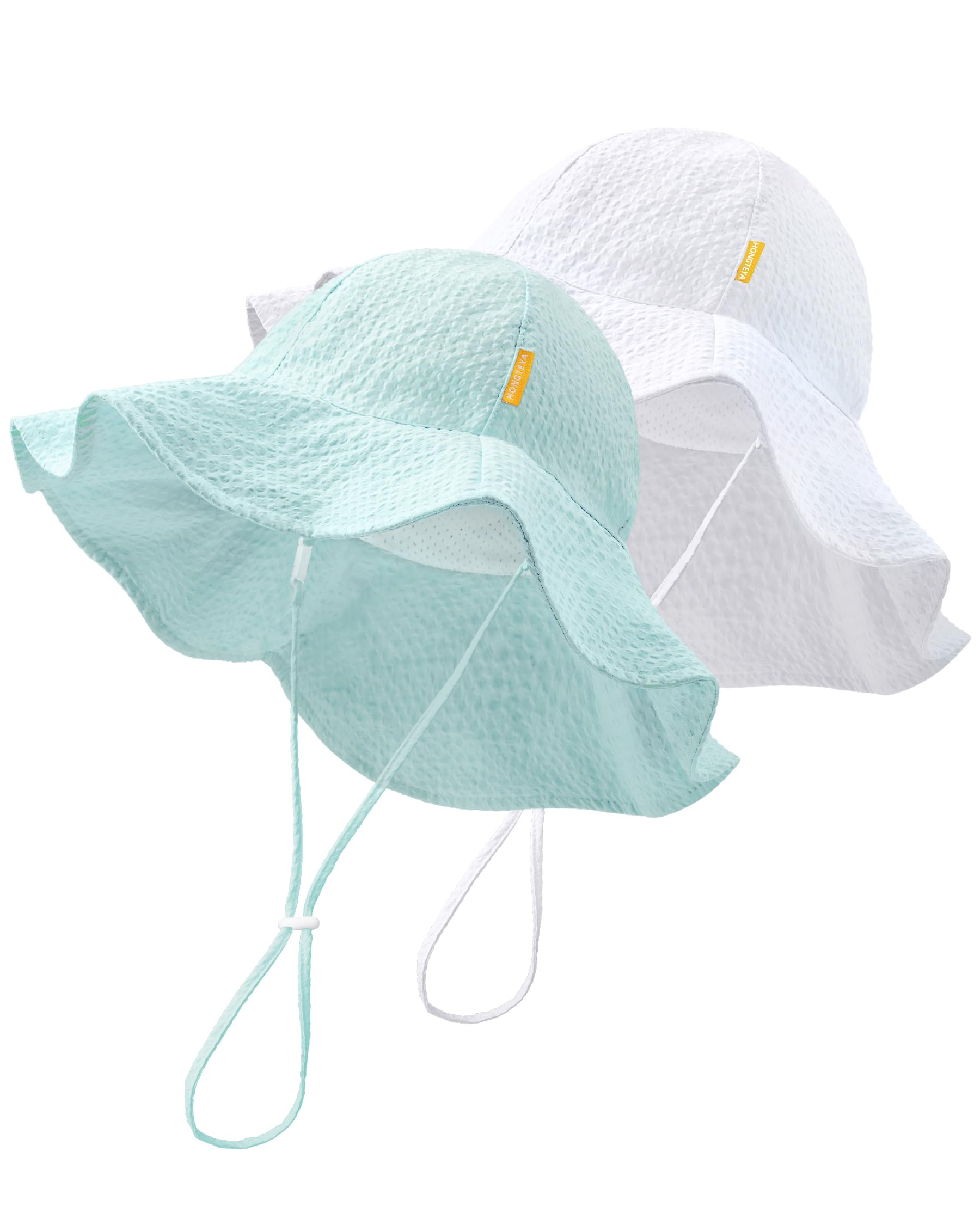 HONGTEYA Baby Sun Hat Wide Brim Adjustable Toddler Beach Bucket Hat