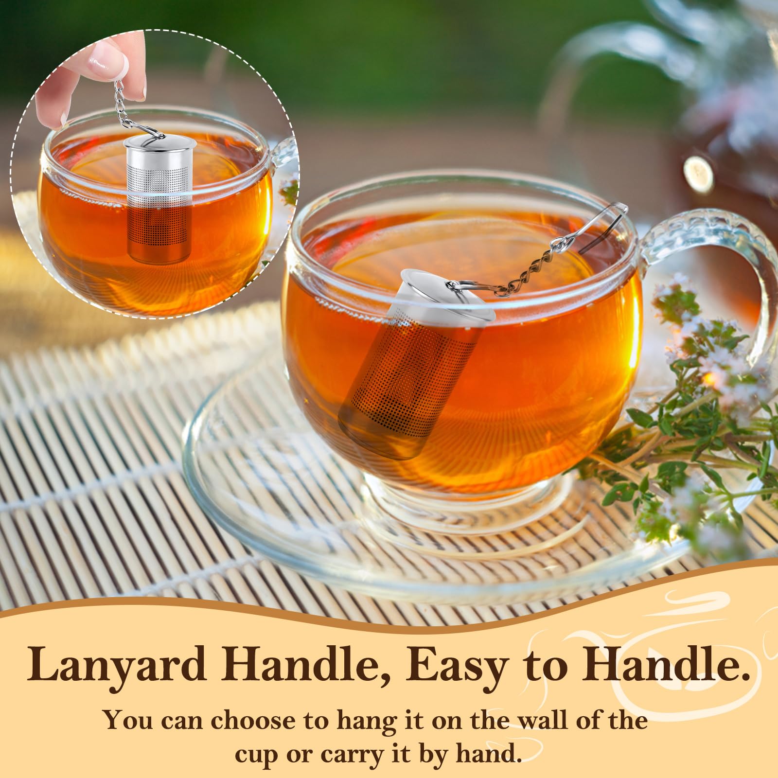2 Infusori Per T&egrave; In Acciaio Inox 304 - Colino Per Tisane Con Catena, Per Teiere E Tazze