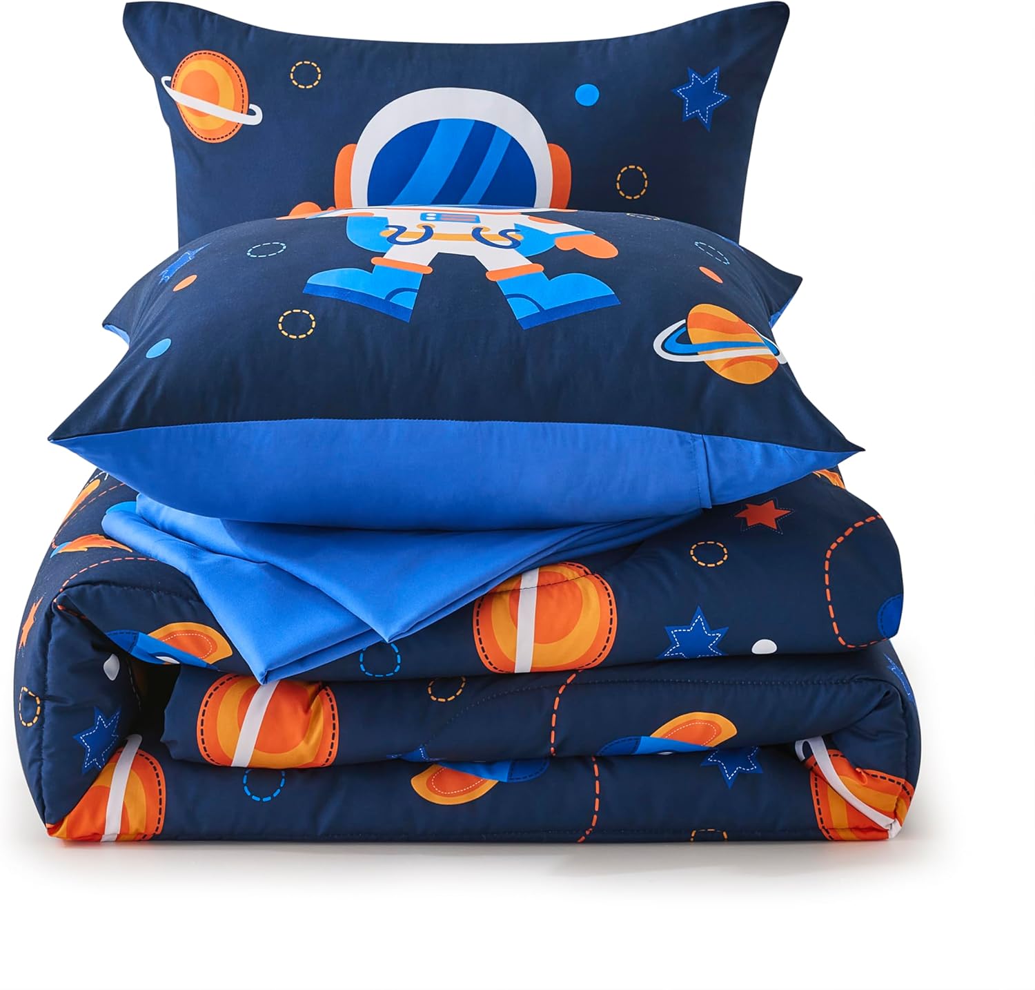 Seward Park Twin XL Bedding Set with Sheet, Space Rocket, Kids Teen Bed in a Bag, Dorm Comforter Sets, Astronaut Navy 5 Pieces
