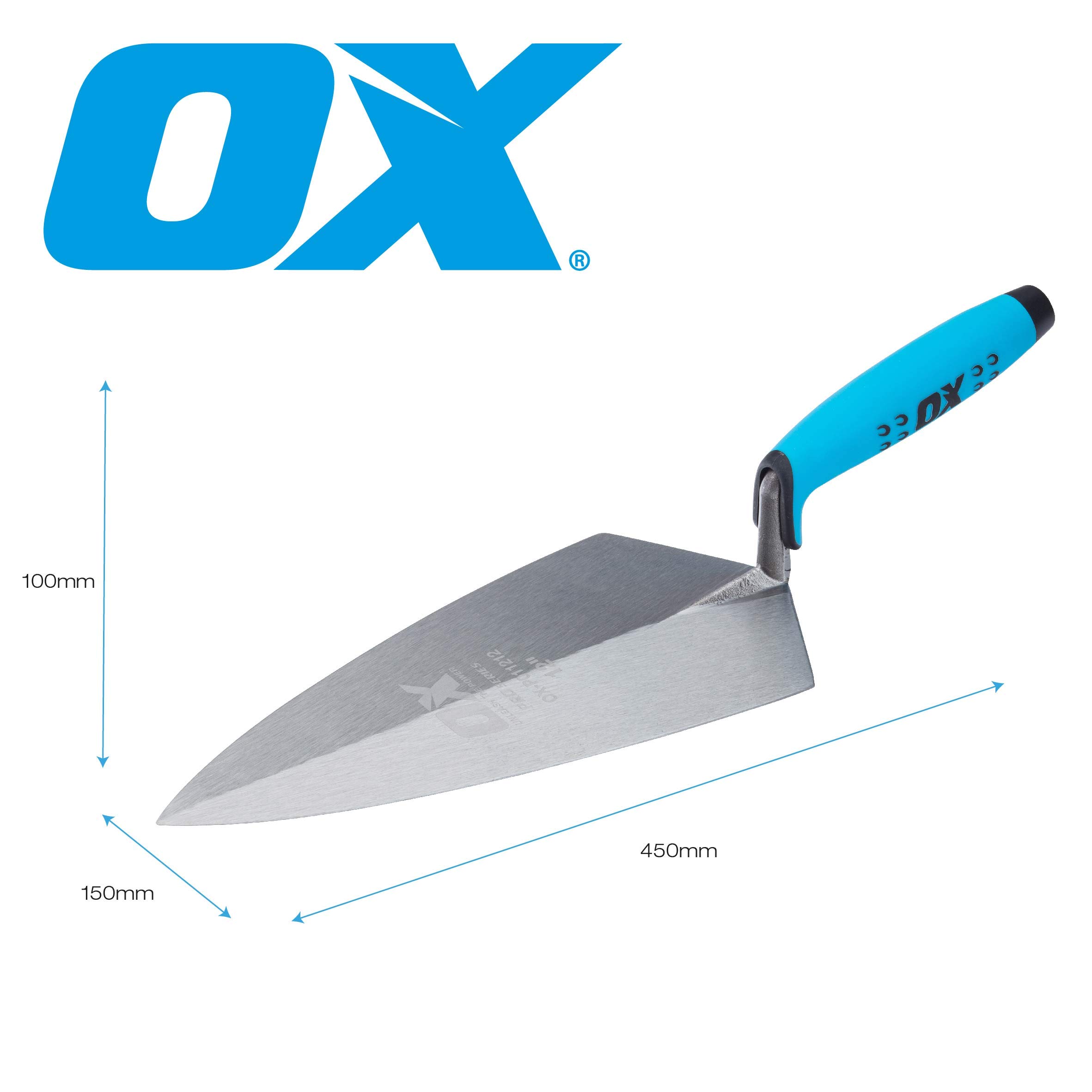 OX Pro Brick Trowel Philadelphia Pattern - 12" / 300mm, Blue - Image 2