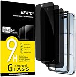 NEW'C 3 Pack conçu pour iPhone 16 Pro/17/17 Pro, Protecteur d'écran (6.3 pouces), Protection améliorée en verre trempé avec outil d'installation facile inclus, Ultra Résistant