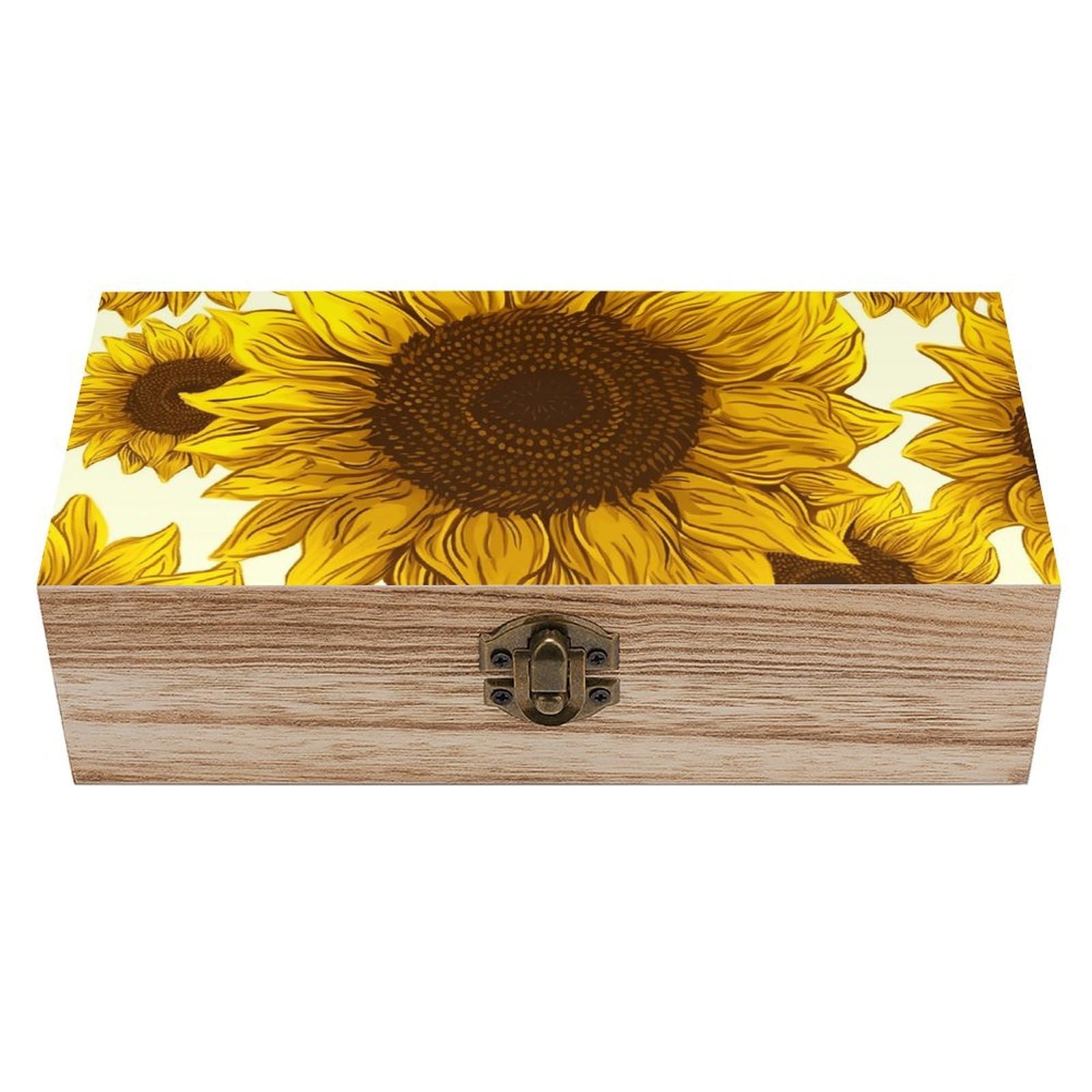 Boîte en bois rangement tournesol pour ranger vos bijoux sans désordre