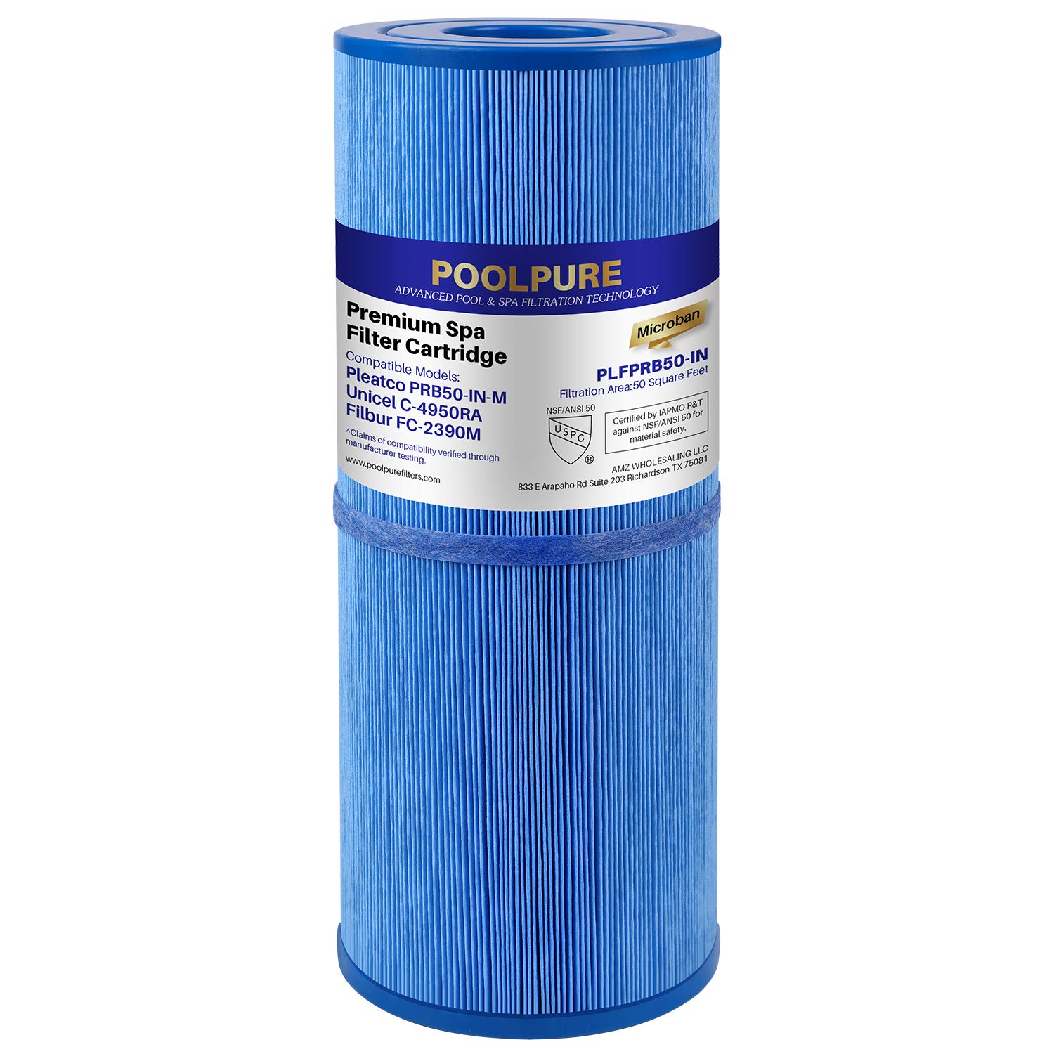 POOLPURE PRB50-IN Anti-Biofilm Spa Filter Replace C-4950, Jacuzzi J200 — image 1