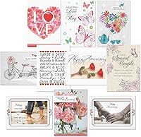 Vista 7 de Current Juego de tarjetas de felicitación de aniversario en relieve de lujo, paquete económico de 16 tarjetas con sobres blancos, 8 diseños, surtido