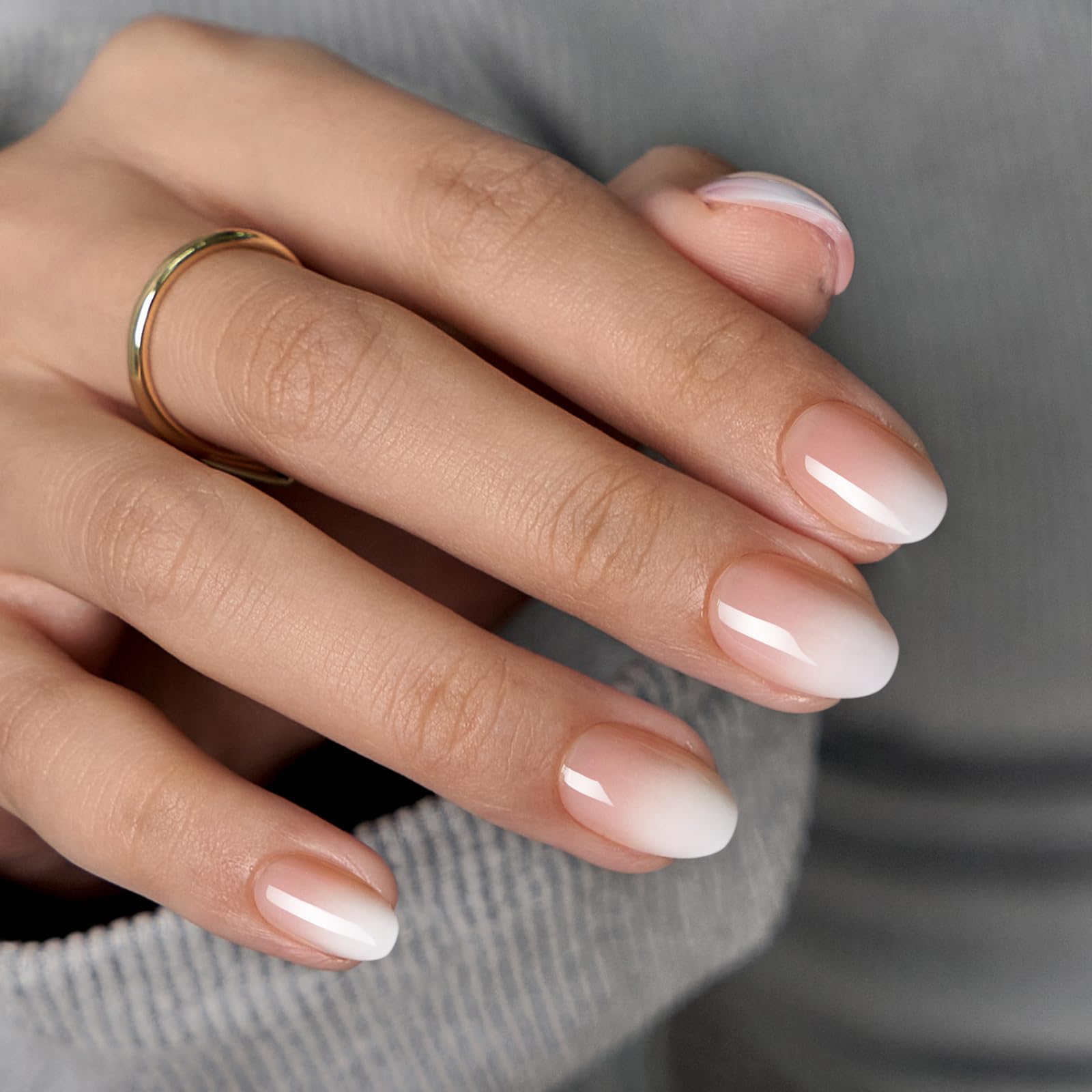 BTArtbox Press On Nails French Tips - 32 Pcs Short Square False Nails With Nail Glue and Adhesive Nail Tabs, No Fade Out Stick On Nails in 16 Sizes, Soft Gel Fake Nail for Women, Classic White — view 23