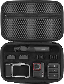 Carrying Case for Insta.360 Ace Pro/Pro 2 Xplorer Grip Kit, with Shoulder Straps, PU Leather and Soft Plush Lining Storage Bag for Travel Outdoor Vlogging (PU)