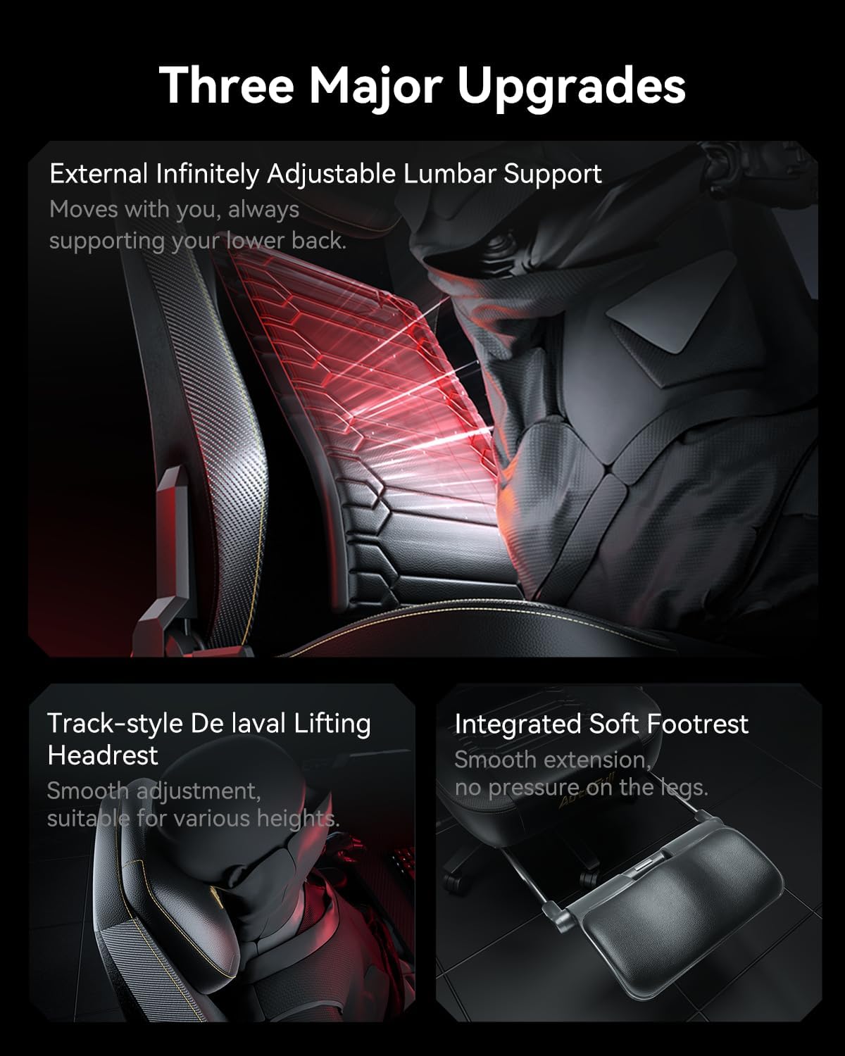 71m16X2Bb-L._AC_SL1500_ AutoFull M5 Gaming Chair, Ergonomic Office Chair with Dynamic Lumbar Support, 4D Adjustable Armrests, and High-Back Design for PC Gaming with Footrest, Black