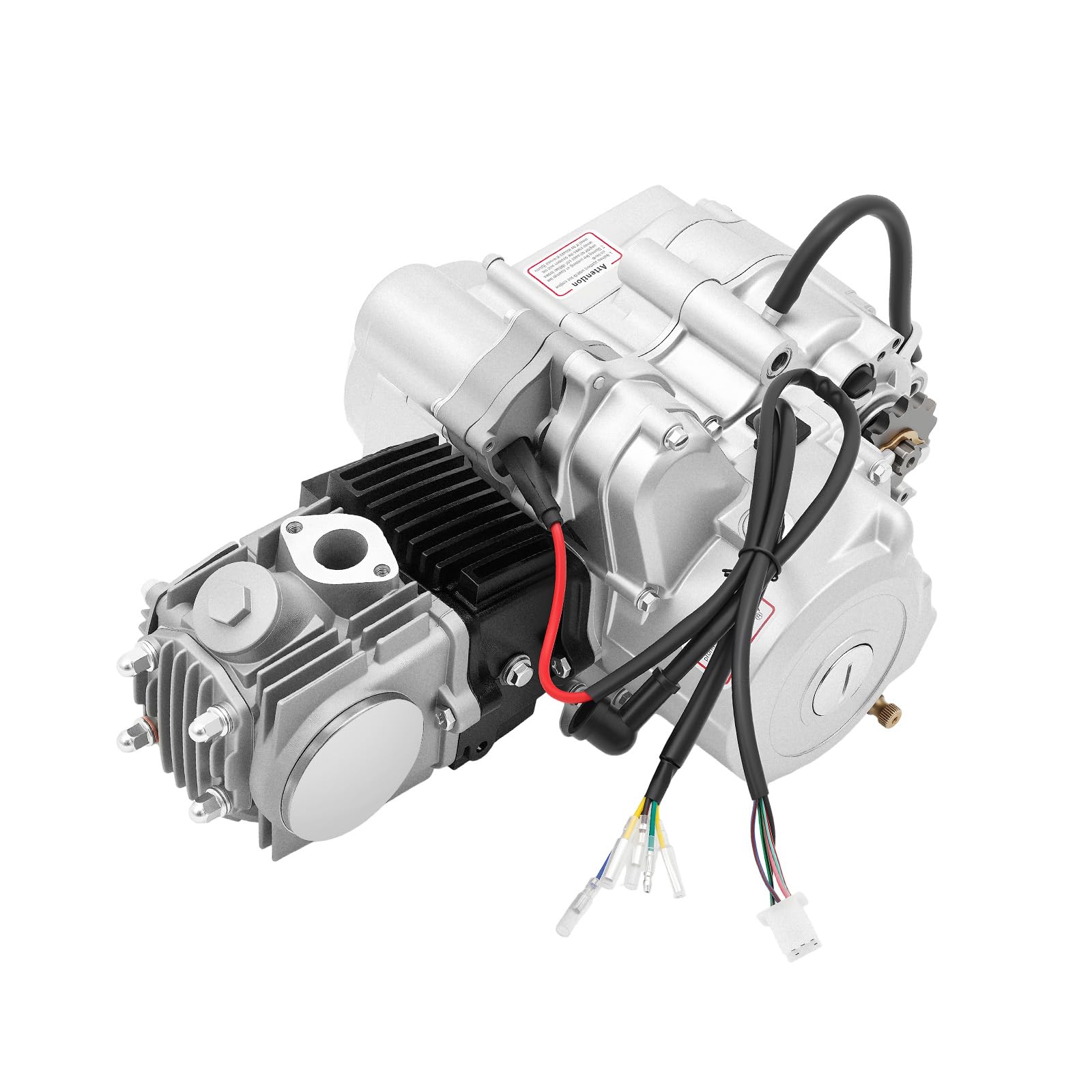 Motor de 4 tiempos de 125 cc con arranque eléctrico, monocilindro, semiautomático, 3 + 1 marchas (3 adelante, 1 atrás), enfriado por aire, potente kit de motor para Dirt Bike, ATV, Go Kart y Pitbike