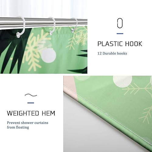 Miniatura 3 de Cortina de ducha cascanueces alegría linda moda feliz Navidad baño decoración juego de cortina de ducha con ganchos, tela de poliéster para