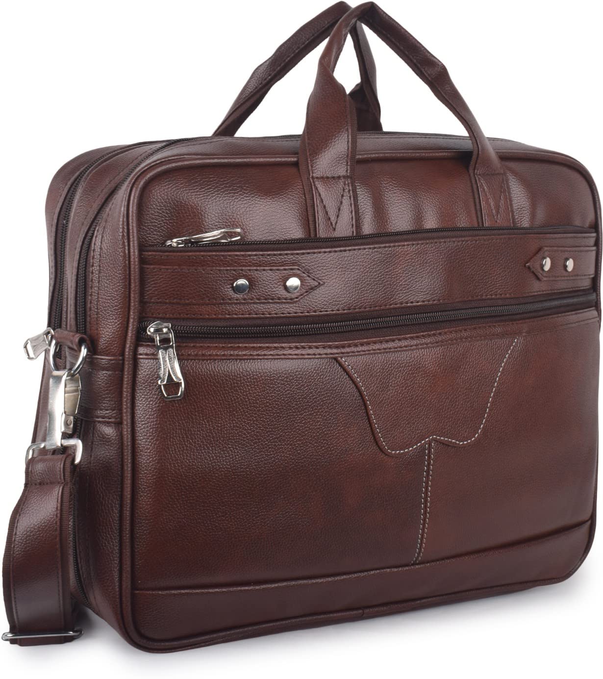 iChief Synthetic Leather Briefcase Best Laptop Messenger Bag Satchel for Men (Brown) (B0C58M22WH) Amazon Price History, Amazon Price Tracker