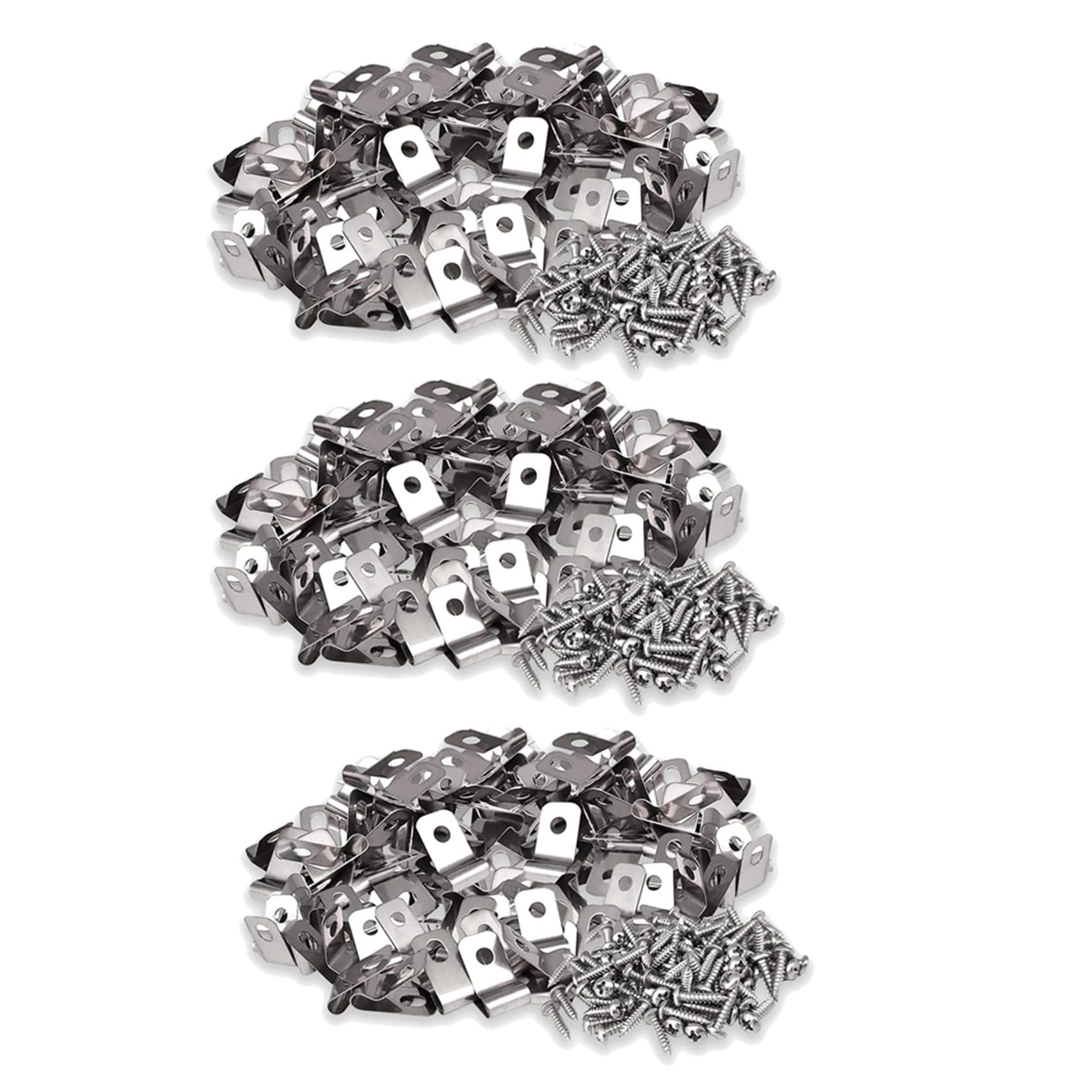 Jnchdghwa Silver Fence Wire Fence Clips Agricultural Fencing Mounting Clips, Stainless Steel Wire Clamps With Screws (300Pcs)