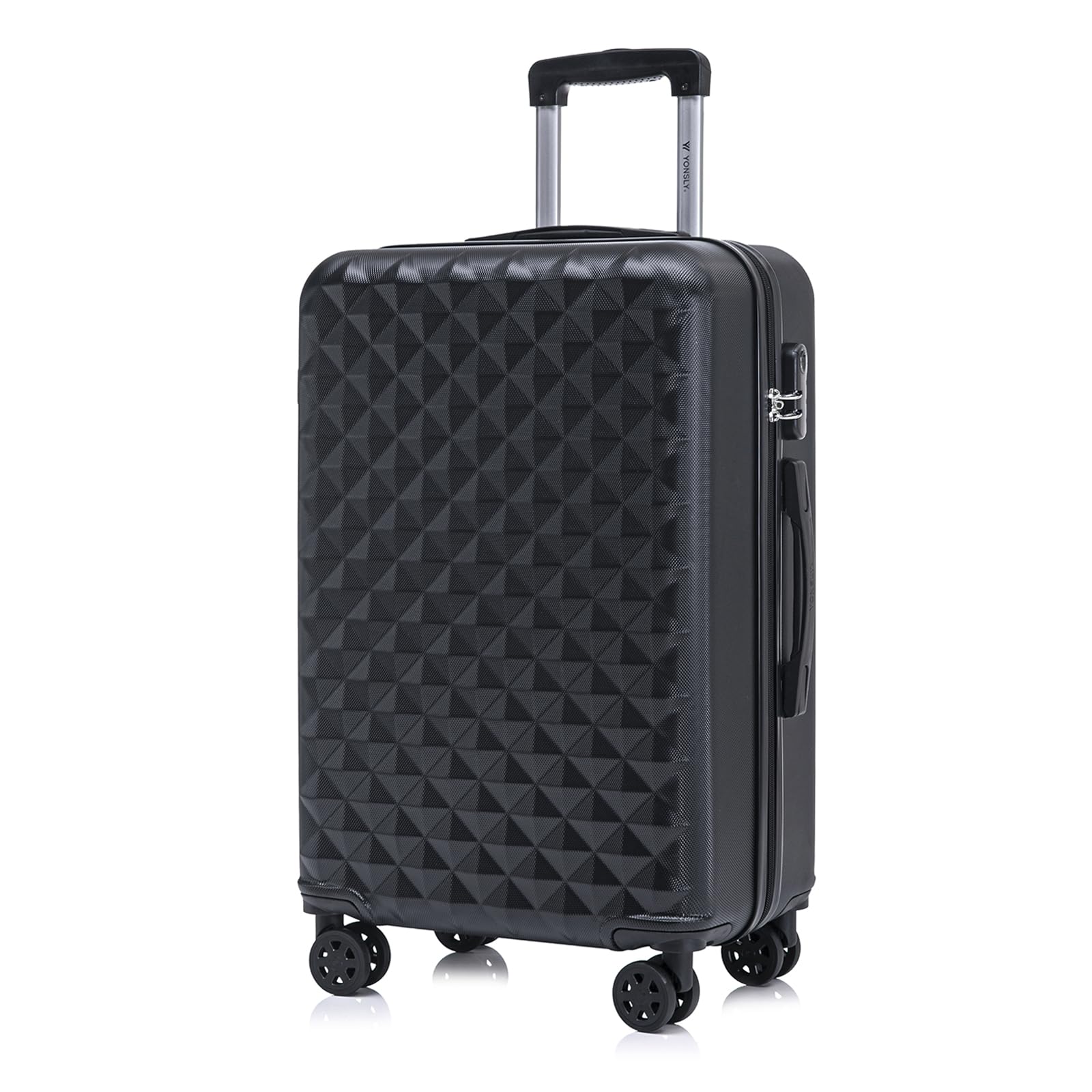 YONSLY Trolley Koffer Set, Reisekoffer, Rollkoffer Handgepäck, Kabinkoffer Suitcase, Gepäckset mit 360° Rollen, Hartschalenreisekoffer, Zahlenschloss, Gummigriff