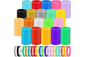 Aoriher 200 Pc Solid Color Silicone Bulk Wristbands