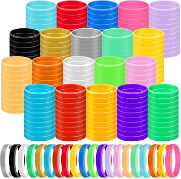 Aoriher 200 Pcs Silicone Wristbands Bulk Rubber Bracelets Solid Color Silicone Bracelet Colored Stretch Rubber Wristbands Blank Sports Bands for Men Women Teen Games Teams Events Gifts, 20 Color